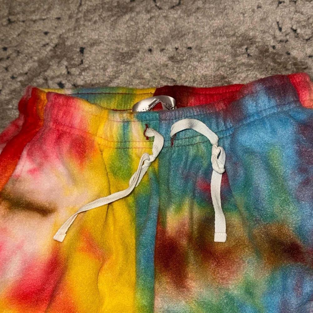 Forever Lazy Rainbow Tie-Dye Fleece Pants -Size Small-NWT - Picture 6 of 10